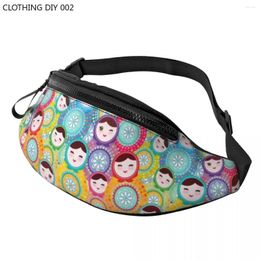 Waist Bags Russian Dolls Matryoshka Fanny Pack Men Women Custom Babushka Folk Art Crossbody Bag For Travel Hiking Phone Money Pouch