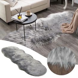 Carpets Soft Faux Sheepskin Rug Runner 2x6 Feet Grey Fluffy Shag Nursery Carpet Area For Bedroom Nice Warm Blanket