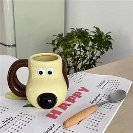 Mugs Creative Cartoon Ceramic Dog Mug For Breakfast Juice Milk Coffee Cup Cute Give Presents To Girls
