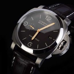 Exclusive Wrist Watch Panerai LUMINOR 1950 Series 44mm Diameter Date Display Automatic Mechanical Mens Watch PAM00351 Titanium Metal Date Display