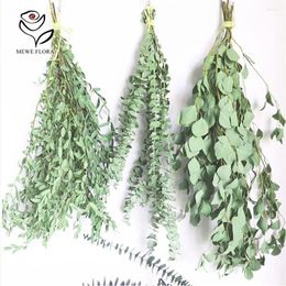 Decorative Flowers Preserved Eucalyptus Leaves Dried Green Plants Home Decoration Hanging El Bathroom Flower Arrangement DIY Material