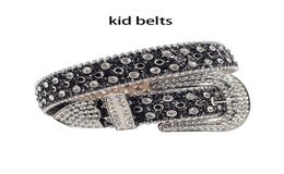 Fashion Children Kids Solid Colour Belt Crystal Boys Girls Leather pants Belt Adjustable rionera hombre 2205166490876