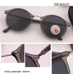 Retro Small Classic 4242 Vintage Round Polarized Sunglasses Men Brand Designer Sun Glasses Women Metal Frame Black Lens Driving UV2111831
