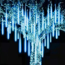 Party Decoration 30cm /50cm Waterproof Meteor Shower Rain 8 Tube LED String Lights For Outdoor Holiday Christmas Tree EU/US/AU/UK Plug