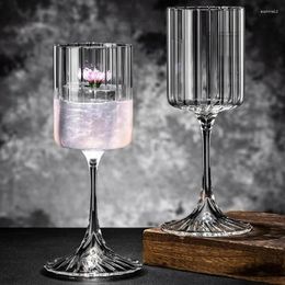 Wine Glasses Creative Cocktail Cups Simple Striped Cup Red Glass Goblet Atmospheric Champagne