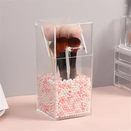Storage Boxes Transparent Acrylic Makeup Brush Holder Organiser Cosmetic Pencil Lipstick Desk Container Table Box