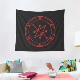 Tapestries Azazel Demon Red Sigil Occult Magick Seal Tapestry Aesthetic Home Decor For Room Bed Decoration