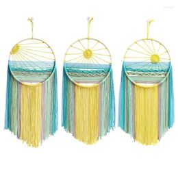 Decorative Figurines Macrame Wall Art Sun Sunset Design Dream Catcher Decor Boho Bohemian Cotton Handmade Home Beautiful Yarn Tapestry