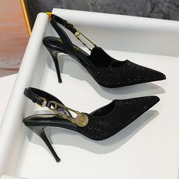 Designer Pointed High Heels Rhinestone Party Dress Sandals 2024 Fashion Elegant Sexy Office Gladiator Women Pumps