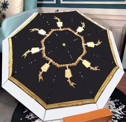 Retro Flora Print Umrellas Automatic Umbrellas Fashion Personality Designer Unisex Parasol Luxury Portable Men Women Umbrella With2527577