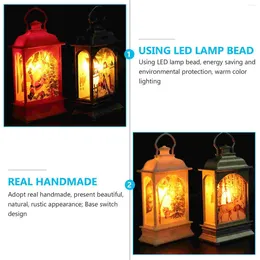 Candle Holders 4pcs LED Lantern Christmas Style Lamp Party Supply Light Decoration