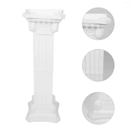 Decorative Flowers Square Outdoor Planter Roman Column Road Pillar Guiding Prop Party Landscape Artistic Statue White Plastic Bride