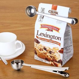Coffee Scoops Stainless Steel Multi-function Spoon With Packaging Bag Sealing Clip For Beans And Tea Leaves