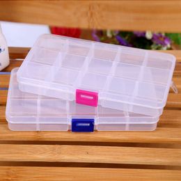 1739823CM 15 Compartment Plastic Clear Storage Box Small Box for Jewellery Earrings Toys Container ELH0399534879