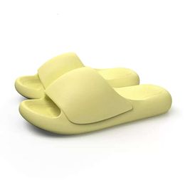 Cushion Slippers Anti Slip Thick Sole Sandals Soft Silent Indoor Home Cool And Soft Feeling Shoes Shower Summer Slipper For Women Slides Mules EVA Flats Yellow 517