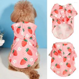 Dog Apparel Waterproof Strawberry Raincoat Small All-inclusive Pet Breathable Puppy Clothes Comfortable Universal Supplies