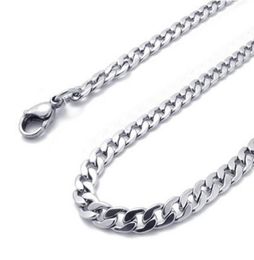 ship whole 5pcs lot 6mm 24inch Stainless steel silver flat NK Curb Chain Link Necklace Thanksgiving Day Jewellery Women2989823