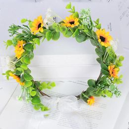 Decorative Flowers Headbands Hair Fairy Accessories For Bride Girl Headpiece Wedding Crown Kit Floral Child