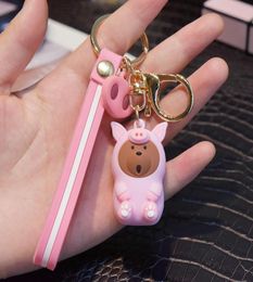 We bare bears lovely doll keychain figures toy Grizzly Panda Icebear cosplay key ring pendant accessories kids Gift9300541