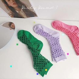 Women Socks Breathable Cute Jk Style Summer Cotton Hosiery Female Hollow Fishnet Hole Tube
