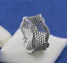 925 Sterling Silver Lace of Love Ring Fit Jewellery Engagement Wedding Lovers Fashion Ring For Women2555414