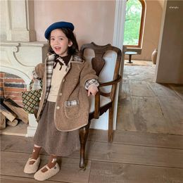 Jackets Girls Baby's Kids Coat Jacket Outwear 2024 Brown Thicken Spring Autumn Cotton Sport Teenagers Overcoat Top Cardigan Children's C