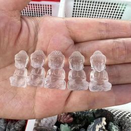 Decorative Figurines 5pcs Natural Crystal Stone Figure Of Buddha Figurine Reiki Healing Crafts Small Decoration Home