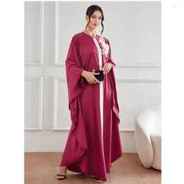 Ethnic Clothing Abayas For 2024 Fashion Muslim Women Bat Sleeve Loose Maxi Dresses Turkey Kaftan Eid Party Dubai Gowns Morocco Jalabiya