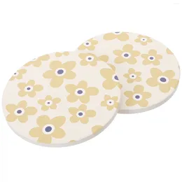 Plates 2 Pcs Decorate Flower Dining Table Cup Mat Decorative Coasters Simple Water Pot Small