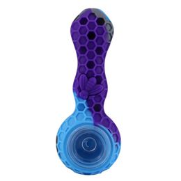 BEE Silicone Pipe Smoking Pipes With Oil Herb Hidden Bowl Tobacco Pyrex Colourful Bong Spoon MOQ 1 Pieces9670766