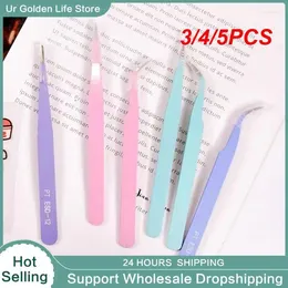 Drinking Straws 3/4/5PCS Stainless Steel Clip For Nail Stickers Portable Multifunctional Plier Art Tool Tweezer Elbow/straight End