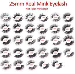 ELR002 Whole 25mm 3D reaL Mink hair Eyelashes 5D super long Mink Lashes Packing In Tray accept Logo print shipment4410242