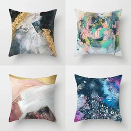 Pillow 45x45cm Colour Abstract Ink Geometric Pillowcase Comfortable Sofa Car Seat Cover Modern Home Decor Hold