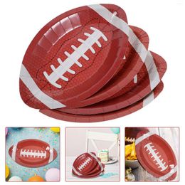 Disposable Dinnerware 20 Pcs Rugby Party Tableware Paper Plates Football Decorations Supplies Trays Serving The Gift Oval