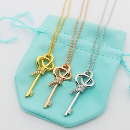 Necklace brand designer necklace luxury Necklaces Solid Colour Letter keys design Necklace higher quality diamond Jewelry Christmas gift 7 colours very good