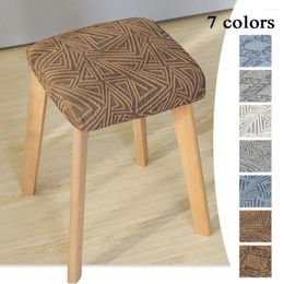 Chair Covers Jacquard Elastic Cover Minimalist Pleated Fabric Square Stool Modern Dust Slipcover Home Textile