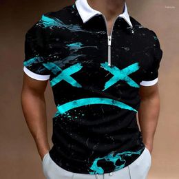 Men's Polos Hawaiian Shirt For Men Collar Devil Print Polo Fashion Streetwear Summer Short Sleeve Top Trendy Clothing