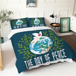 Bedding Sets Bedroom Comforter Set Day Of Peace Poster Pattern Double Bedspread With Pillowcases Fabic Home Textiles For Modern