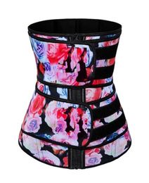 Premium Waist Trainer Neoprene Fabric Rose Print Sauna Sweat Belts Corset Cincher Waist Trimmer Body Shaper Slimming Shapewear51991667976