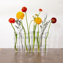 Vases 6/8PCS Clear Glass Test Tube Vase Hydroponic Plants Container