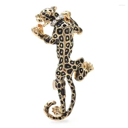 Brooches Wuli&baby Cute Little Leopard For Women Unisex Enamel Run Fastest Animal Party Casual Brooch Pins Gifts