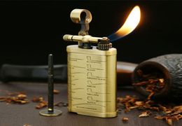 multipurpose archaize metal flame lighter flint wheel Cigarette Lighters butane gas Refillable Oldfashioned tobacco pipe tamper 5557427