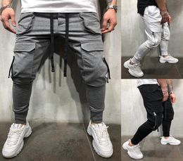 Men Pants Pocket Fitness Small Foot Trousers Zipper Hip Hop Casual Designer Sweatpants Pants for Men5606764