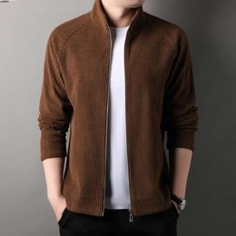 Corduroy Mens Jacket Spring and Autumn New Product Clothing Middle-aged Young Casual Zipper Stand Collar Cardigan for Men