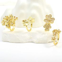 Valentine ring first choice for important holiday gifts Fashion Simple Flower Ring Cool Adjustabl with common vanely