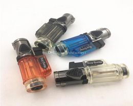 Mini Three Nozzle Jet Strong Flame Torch Metal Spray Gun Butane Refillable Gas Lighter Cigar Lighter ignition Tool No Gas1610291