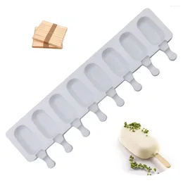 Baking Moulds 8 Hole Silicone Ice Cream Mould DIY Fruit Juice Maker Tray Popsicle Mould Accessorie Kitchen Tools
