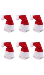 Mini Christmas Hat Santa Claus Hat Xmas Lollipop Hat Mini Wedding Gift Creative Caps Christmas Tree Ornament Decor6873329