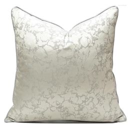 Pillow Ivory Gray Marbling Satin Cover Farmhouse Design Decorative Case Jacquard Coussin Sofa Chair Bedding Throw