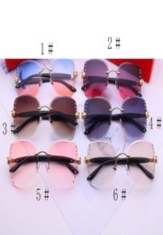 5pcs summer woman fashion driving beach sunglasses ladies Cycling travel metal Rimless cycling bicycles motorcycles models eyeglas8344600